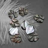 5pcs Natural Shell Leaf Pendant 12x14mm DIY Jewelry Accessories
