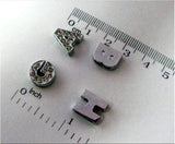 26pcs Crystal Letter Slide Charms Initial Alphabet Slider For 8mm Bracelet