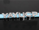 26pcs Crystal Letter Slide Charms Initial Alphabet Slider For 8mm Bracelet