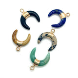 Natural Stone Moon Pendant Necklace Supplies