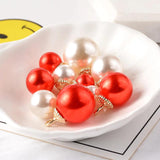 20pcs Pearl Beads Crimp End Beads Round Charms DIY Pendant for Jewelry Making