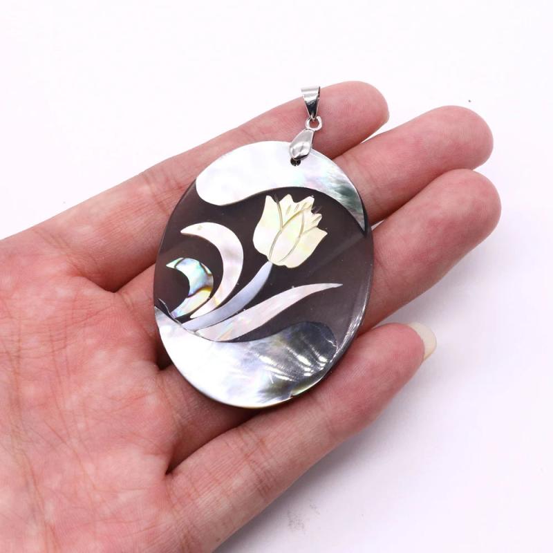 Abalone Shell Round Pendant for DIY Charm Jewelry, Women Accessories