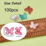 100pcs Butterfly Glass Charms Pendants for DIY Jewelry Making