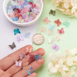100pcs Butterfly Glass Charms Pendants for DIY Jewelry Making