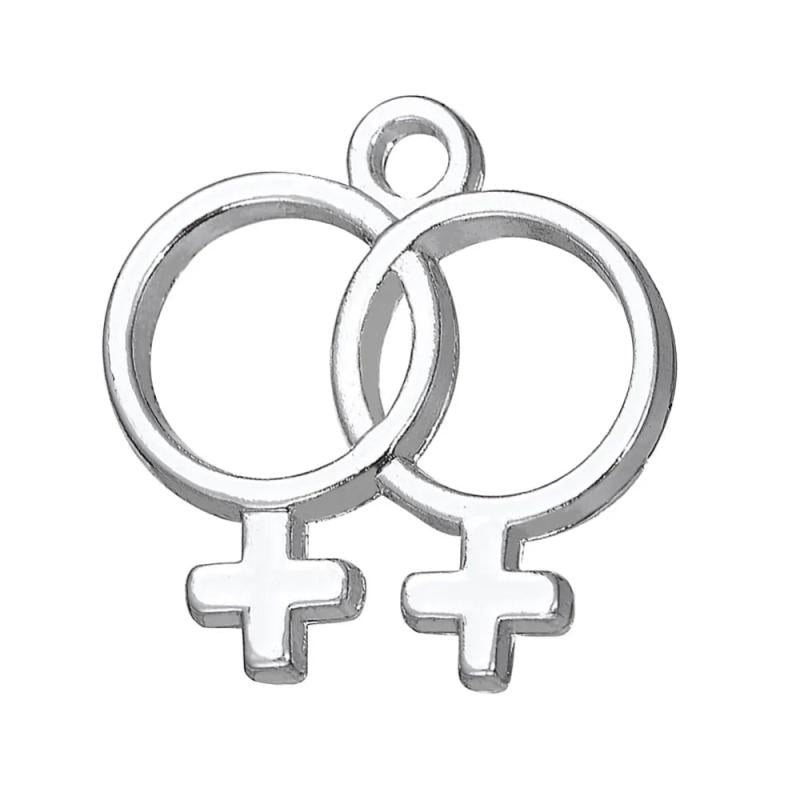 Gay Pride Jewelry Charm Pendants, Silver Plated, DIY Making, 20pcs