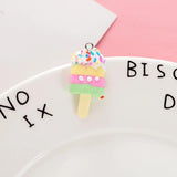10Pcs Ice Cream Charms for Jewelry Making DIY Keychain Pendant