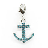 Rhinestone Multicolor Anchor Charms Dangle Lobster Clasp DIY Pendants