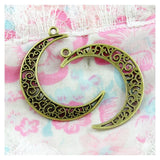 40Pcs Moon Charms Antique Bronze Plated Diy Jewelry Findings