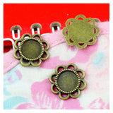 100PCS 8MM Round Base Antique Bronze Pendant Blanks DIY Accessories