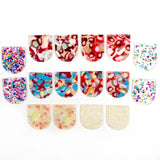 Acetate Acrylic D Shaped Boho Earring Charms, 35x30mm