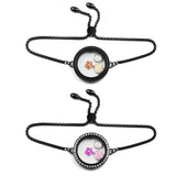 Floating Memory Charms Locket Bracelet with Crystals 316L Stainless Steel