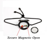 Floating Memory Charms Locket Bracelet with Crystals 316L Stainless Steel