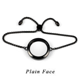 Floating Memory Charms Locket Bracelet with Crystals 316L Stainless Steel