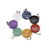 7Pcs Stone Disc Pendant DIY Jewelry Making 20x20MM