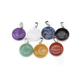 7Pcs Stone Disc Pendant DIY Jewelry Making 20x20MM