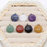 7Pcs Stone Disc Pendant DIY Jewelry Making 20x20MM