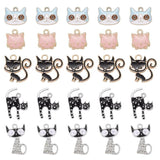 25pcs Mixed Cat Enamel Charms for Jewelry Making