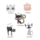 25pcs Mixed Cat Enamel Charms for Jewelry Making