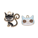 25pcs Mixed Cat Enamel Charms for Jewelry Making