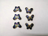 6Pcs Hand-Painted Cloisonne Butterfly Pendant