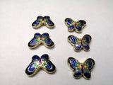 6Pcs Hand-Painted Cloisonne Butterfly Pendant