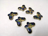 6Pcs Hand-Painted Cloisonne Butterfly Pendant