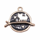 10pcs KC Enamel Star Cat Branch Charms For Jewelry Making