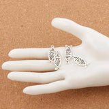 30pcs Hollow Jesus Fish Charm Beads Antique Silver Pendants Jewelry DIY