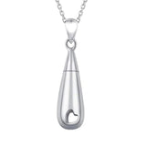 Teardrop Heart Urn Necklace Ashes Keepsake Stainless Steel Cremation Jewelry