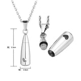 Teardrop Heart Urn Necklace Ashes Keepsake Stainless Steel Cremation Jewelry