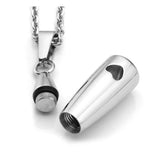 Teardrop Heart Urn Necklace Ashes Keepsake Stainless Steel Cremation Jewelry