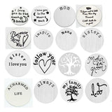 10Pcs 22mm Steel Letter Plate Charms For Bracelet DIY Jewelry Making