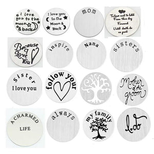 10Pcs 22mm Steel Letter Plate Charms For Bracelet DIY Jewelry Making