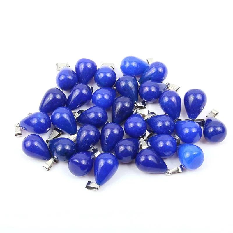 Water Drop Shape Natural Stone Pendant for Jewelry Making DIY Necklace
