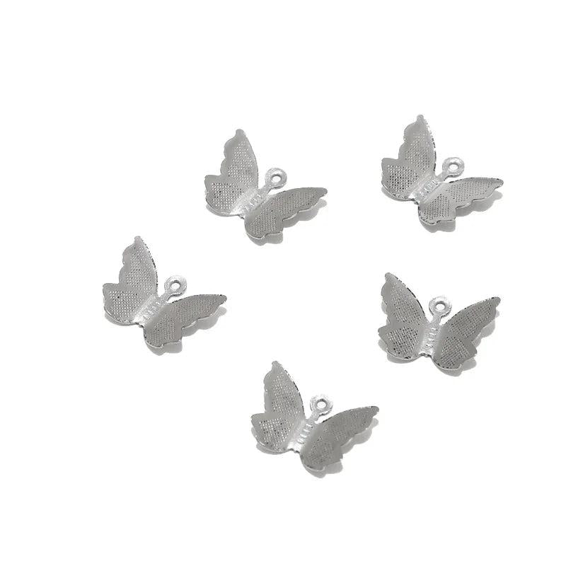 30pcs Stainless Steel Butterfly Pendants 11*15mm DIY Jewelry Findings