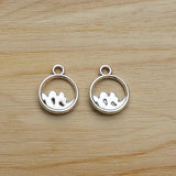 50 Tibetan Silver Wave Charms Pendants for DIY Jewellery Making