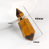Natural Stone Perfume Bottle Amethysts Lapis Agates Essential Oil Pendant