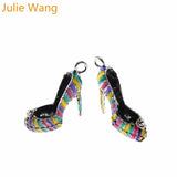 4PCS Alloy Enamel High Heels Pendant Charm for DIY Jewelry