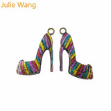 4PCS Alloy Enamel High Heels Pendant Charm for DIY Jewelry