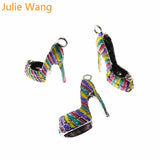 4PCS Alloy Enamel High Heels Pendant Charm for DIY Jewelry