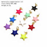Pentagram Charms Drops Oil Micro Zircon Stars Pendant DIY