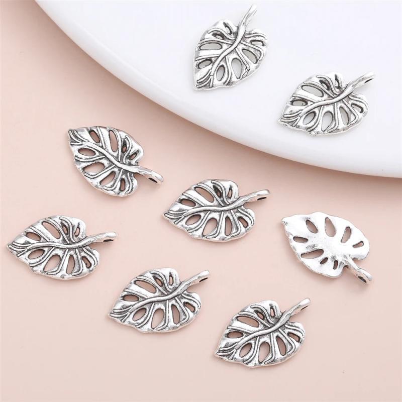 90Pcs Leaf Charm Metal Accessories for DIY Jewelry Making