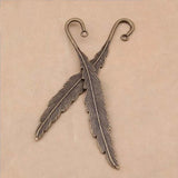 20pcs Feather Shape Metal Alloy Bookmark