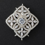 2pcs 32mm CZ Micro Rhombus Clasp Golden Plated