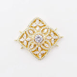 2pcs 32mm CZ Micro Rhombus Clasp Golden Plated