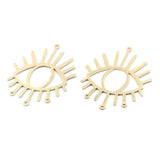 6pcs Brass Eye Shaped Charms for DIY Earrings 51x38mm