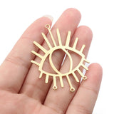 6pcs Brass Eye Shaped Charms for DIY Earrings 51x38mm