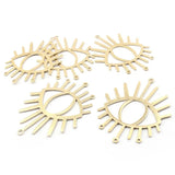 6pcs Brass Eye Shaped Charms for DIY Earrings 51x38mm