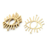 6pcs Brass Eye Shaped Charms for DIY Earrings 51x38mm