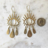 6pcs Brass Eye Shaped Charms for DIY Earrings 51x38mm